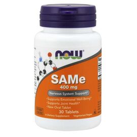 Аминокислота Now Foods SAM-e (S-Аденозилметионин) 400 мг, 30 таблеток (NF0139)