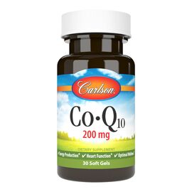 Витаминно-минеральный комплекс Carlson Коэнзим Q10, 200 мг, CoQ10, 30 гелевых капсул (CL08250)