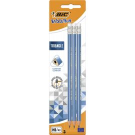 Карандаш графитный Bic Evolution Triangle HB с ластиком 3 шт (bc964848)