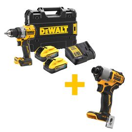 Набор электроинструментов DeWALT XR Li-Ion PowerStack 18V 2x5Ah, 90Нм,0-650/0-2000 об/мин+DCF840N (DCD800H2T+DCF840N)
