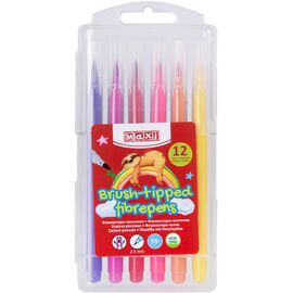Фломастеры Maxi кисточки BRUSH-TIPPED, 12 цветов, линия 2-5 мм (MX15233)