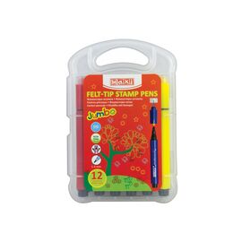 Фломастеры Maxi штампы Jumbo, 12 цветов и форм (MX15227)