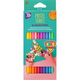 Карандаши цветные Cool For School Pastel Премиум, двухсторонние, трехгранные, 24 цвета (CF15187)
