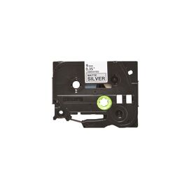 Лента для принтера этикеток UKRMARK B-TM9321P, 9мм х 8м, black on matte silver, совместимая с TZeM921, ламинированная (CBTM921)