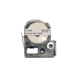 Лента для принтера этикеток UKRMARK E-5TBN, 18мм х 8м, black on transparent, совместимая с LC5TBN (CELC5TBN)
