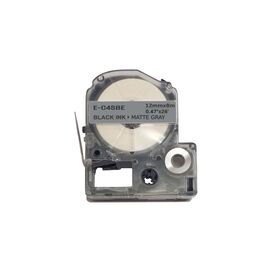 Лента для принтера этикеток UKRMARK E-C4SBE, 12мм х 8м, black on matte silver, совместимая с LC4SBE (CELC4SBE)