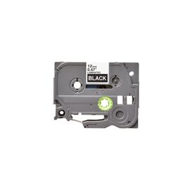 Стрічка для принтера етикеток UKRMARK B-T335P-WT/BK, сумісна з TZE335 ламінована, 12мм х 8м. white on black (B-T335P-WT/BK)