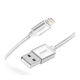 Дата кабель USB 2.0 AM to Lightning 1.5m US199 MFI Silver Ugreen (US199/60162)