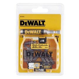 Набор бит DeWALT Torx, Philips, Pozidriv, Torx,PH2, PZ3, L= 25 мм, 15 шт+магнитный держатель (DT71511)