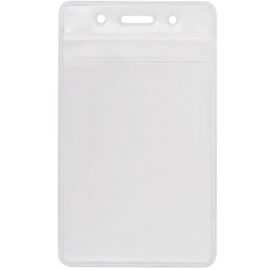 Бейдж Optima вертикальний замок zip lock, PVC 62х91 мм (O45610)