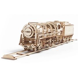 Конструктор Ugears механический Локомотив з тендером (70012)