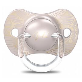 Пустышка Suavinex Gold Edition физиологическая, 6-18 мес, золотая (307860)