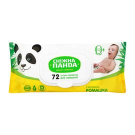 Детские влажные салфетки Сніжна Панда для новорожденных Ромашка 72 шт. (4820183970473)