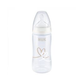 Бутылочка для кормления Nuk First Choice Plus Сердца 300 мл Бежевая (3952398)