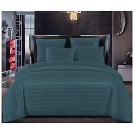 Постельное белье ШЕМ Страйп-Сатин Бирюза полуторная 150 х 215 (1,5 Страйп-Сатин_Бірюза)