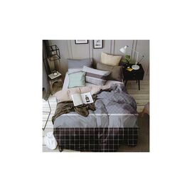 Постільна білизна ШЕМ Royal Satin сіро-коричневий двоспальний 180 х 220 (1,8 RS_полоска сіро кор)