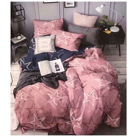 Постельное белье ШЕМ Royal Satin розовые звездочки евро 220 х 200 (євро RS_рожеві зірочки)