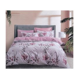 Постельное белье ШЕМ Royal Satin розовые цветки полуторные 150 х 215 (1,5 RS_рожеві квітки)