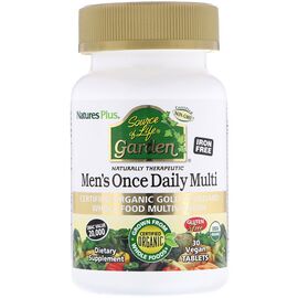 Мультивитамин Natures Plus Органические Ежедневные Мультивитамины для Мужчин, Sour (NAP-30745)
