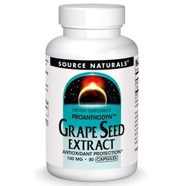 Антиоксидант Source Naturals Экстракт виноградных косточек, 100 мг, Grape Seed Extract, Proanthodyn, (SN1964)