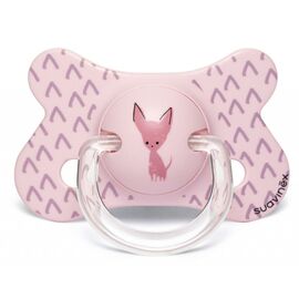 Пустышка Suavinex Истории щенков 4-18 мес симметрич. розовая (304925)