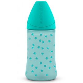 Пляшечка для годування Suavinex Basics 270 мл, 2шт. 3-позиційна соска, зелена (307608/1)