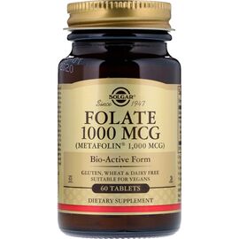 Вітамін Solgar Фолієва кислота (В9), Метафолін, Folate as Metafolin, 1,000 (SOL-53595)