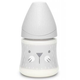 Бутылочка для кормления Suavinex Уютные истории с круглой соской медленный поток, 150 мл сера (306672)