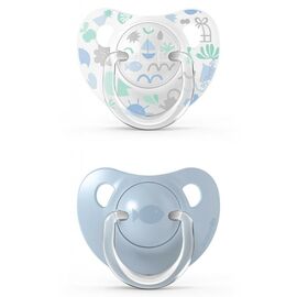 Пустышка Suavinex Memories Истории малышей 0-6 мес. 2 шт. голубая (307143)