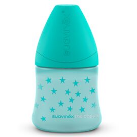 Бутылочка для кормления Suavinex Basics 150мл, 2шт. круглая соска медленный поток, зеленая (307605/1)