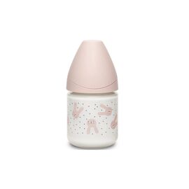 Бутылочка для кормления Suavinex Пляшечка скляна, 120 мл, кругла соска повільний потік, "Hyg (306645)