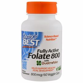 Вітамін Doctor's Best Повністю Активований Фолат 800мкг, Quatrefolic, 60 гелевий (DRB-00458)