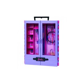 Аксессуар к кукле Barbie Сиреневый шкаф для одежды с куклой (HJL66)