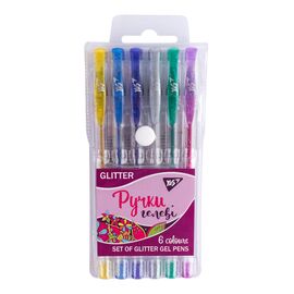 Ручка гелевая Yes Glitter набор 6 шт (411702)
