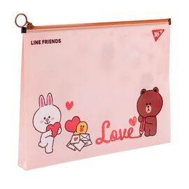 Папка на блискавці Yes А4 Line Friends. Brown (492090)