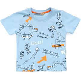 Футболка детская First kids с динозаврами (3032-86B-blue)