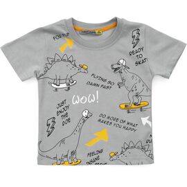 Футболка детская First kids с динозаврами (3032-104B-gray)