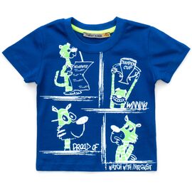 Футболка детская First kids с комиксами (2028-104B-blue)