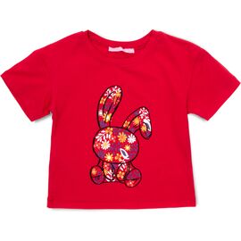 Футболка детская First kids с зайчиком (756-116G-red)