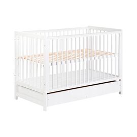 Кроватка Klups Timi с ящиком и перилами безопасности 120 х 60 см Белая (TIMI3)