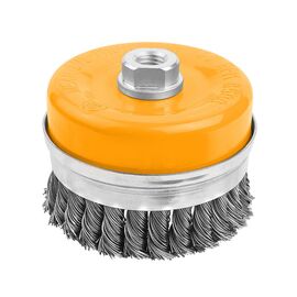 Щетка для электроинструмента Tolsen чашка усиленная плетеная 100 мм М14, стальная проволока 0.5 мм (77622)