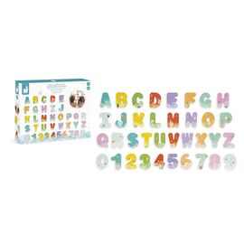 Игрушка для ванной Janod набор цифр и букв (англ. алфавит) 36 элементов (J04709)