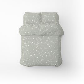 Постільна білизна Home Line Волошки білі на сірому бязь полуторний (174439)