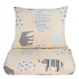 Постільна білизна Home Line Слони бежевий поплін полуторний 70х70 см (156320)