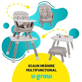 Стульчик для кормления U-GROW многофункциональное, серый (UGSH-015GREY)