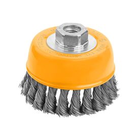 Щетка для электроинструмента Tolsen чашка плетеная 100 мм М14, стальная проволока 0.5 мм (77612)