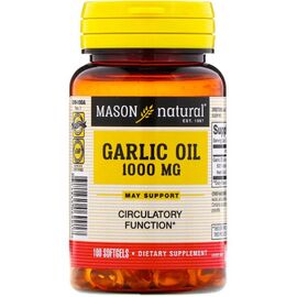 Травы Mason Natural Чесночное масло 1000 мг, Garlic Oil, 100 гелевых капсул (MAV06991)