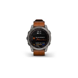 Смарт-часы Garmin fenix 7 Sapph Solar Titanium w/Chestnut Leather Band, GPS (010-02540-31)