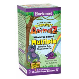 Мультивитамин Bluebonnet Nutrition Мультивитамины для Детей, Вкус Винограда, Rainforest Animalz (BLB0186)