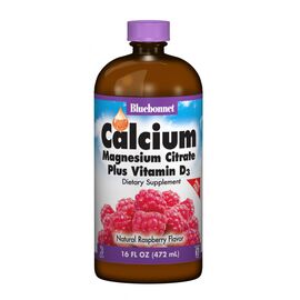 Витаминно-минеральный комплекс Bluebonnet Nutrition Жидкий Кальций Цитрат Магния + Витамин D3, Вкус Малины, 1 (BLB-00694)